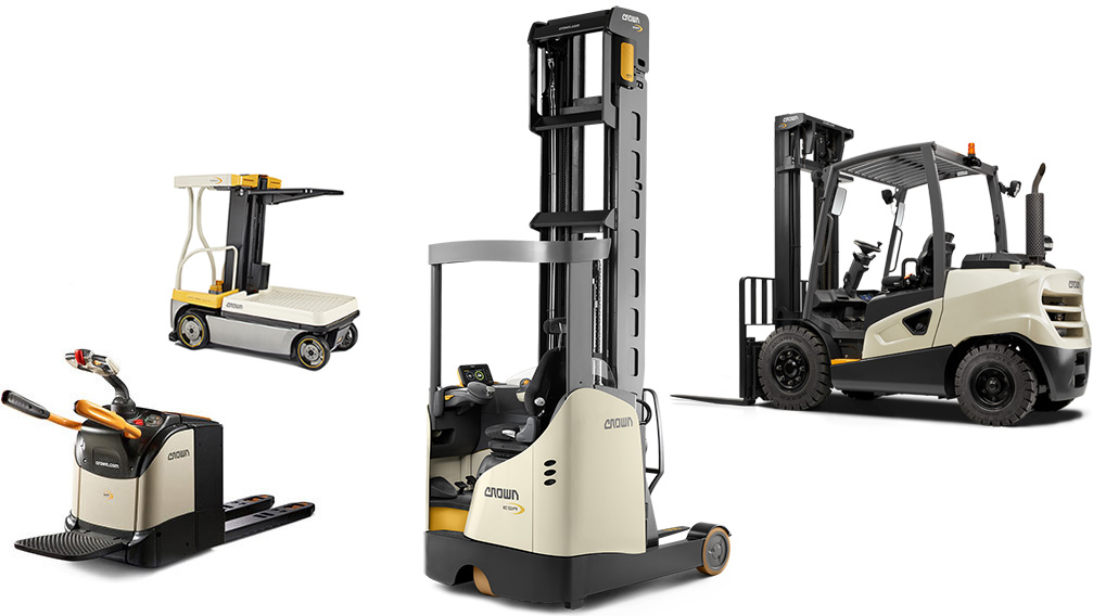 New and used forklifts from Crown available for purchase or rental